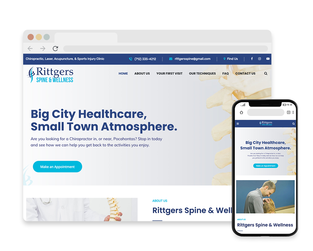 Rittgers Spine & Wellness Website Mockup